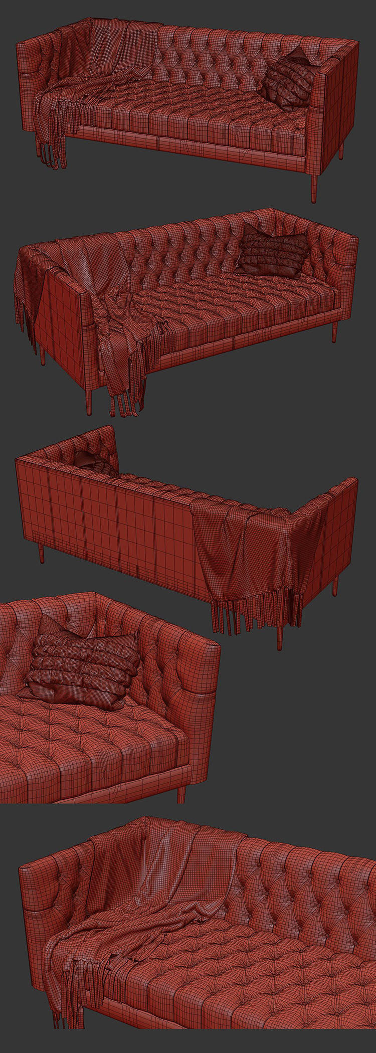 Joybird Vaughn Leather sofa 3D model CGTrader