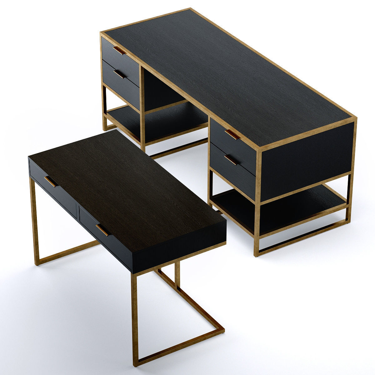 Crate and Barrel Oxford Home Office 3D model CGTrader