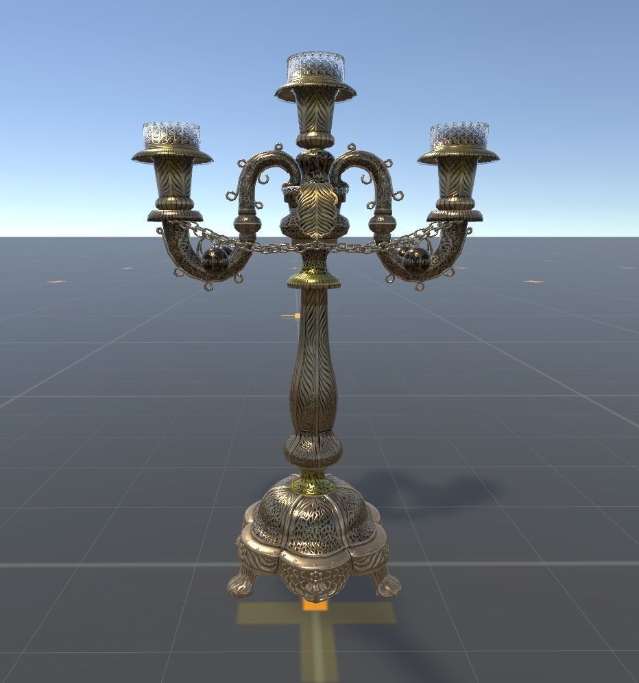 Silk silver candlestick