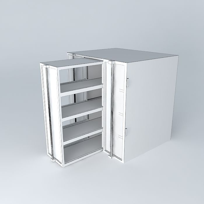 Furniture Showcase Kitchen With Two Glass Doors And A S 3d 3d Model Furniture Showcase Kitchen With Two Glass Doors And A S