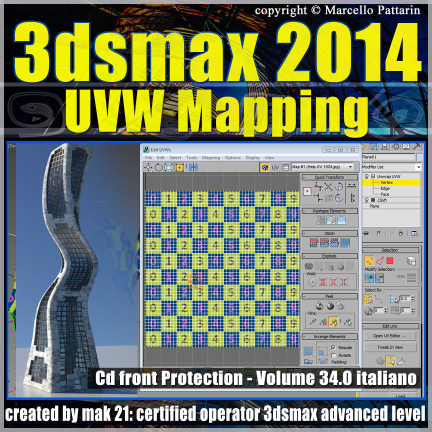 3dsmax 2014 UVW Mapping v 34 cd front