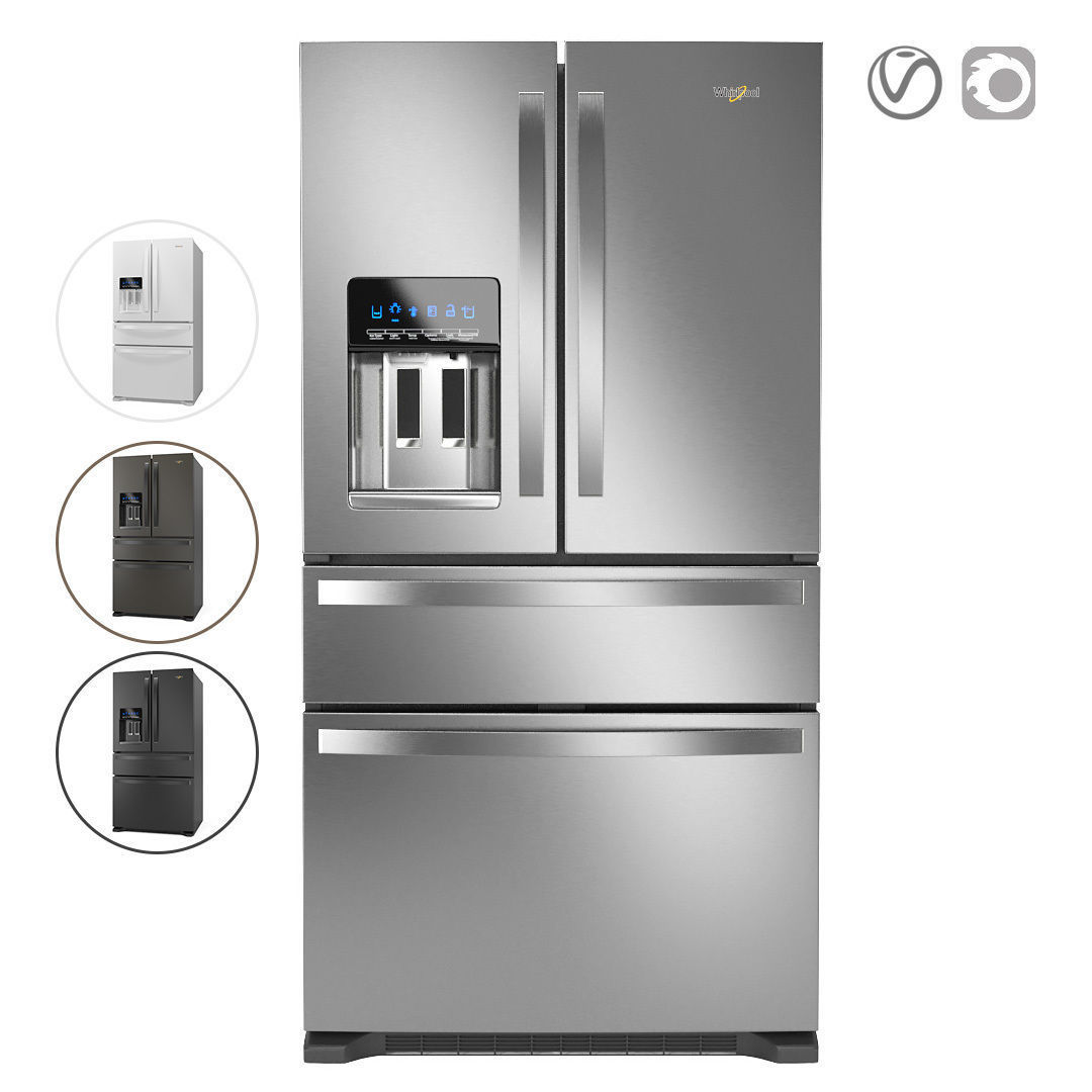 Whirlpool French Door Refrigerator 3d Cgtrader