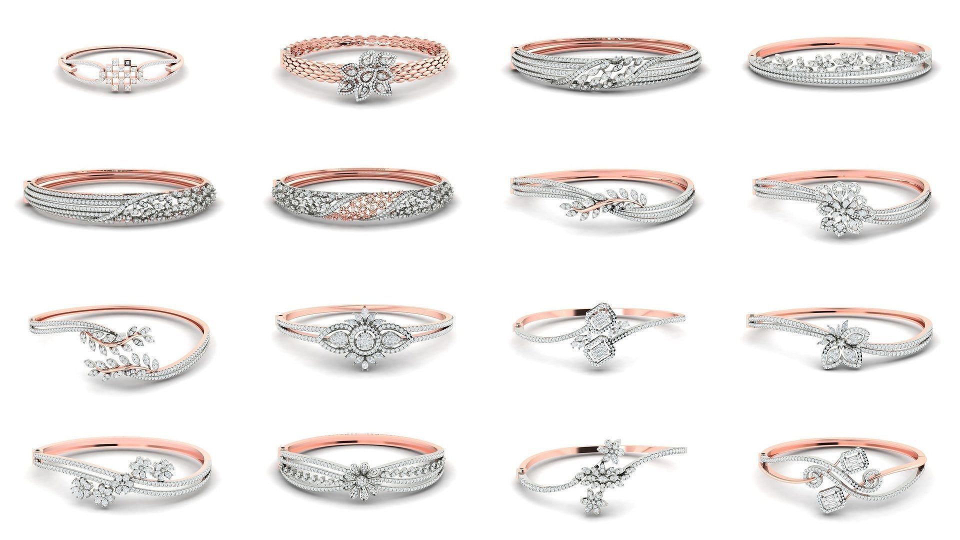 Women 52 bangles collection 3dm stl render detail 3D print