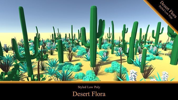 Desert Flora - Styled Low Poly free VR / AR / low-poly 3D model | CGTrader