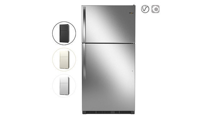 33 Inch Wide Refrigerator Top Freezer Whirlpool 33-inch Wide Top Freezer Refrigerator 3D model | CGTrader