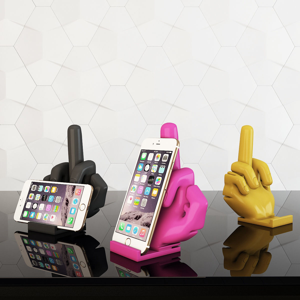 Phone stand middle finger 3D model 3D printable CGTrader