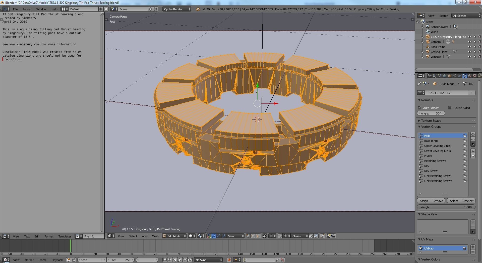 Tilting Pad Thrust Bearing 3D model CGTrader