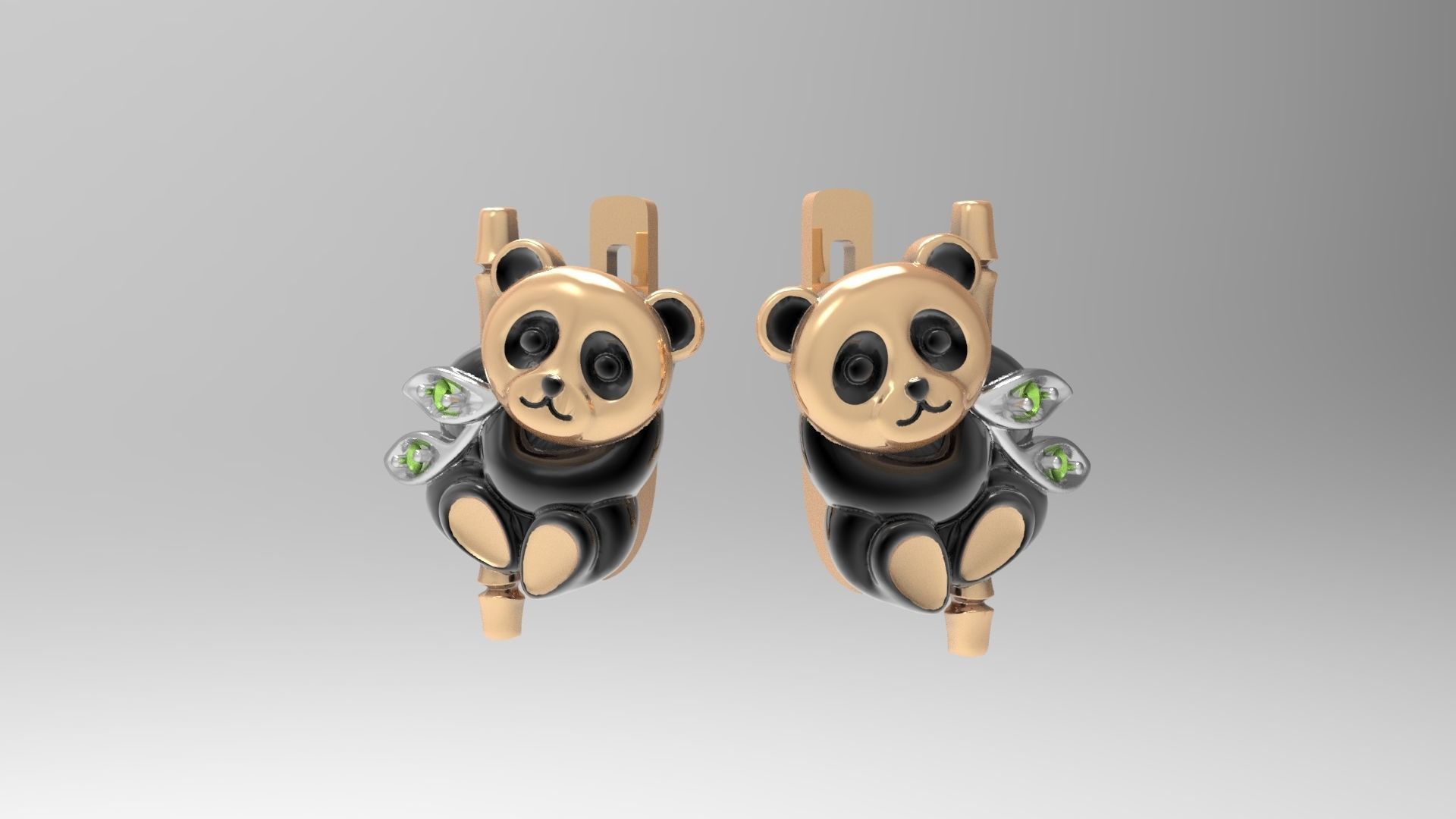 Baby panda earrings 3D model 3D printable | CGTrader