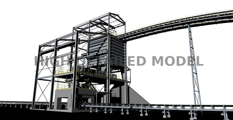 Secondary crushing mine plant for presentations and animations