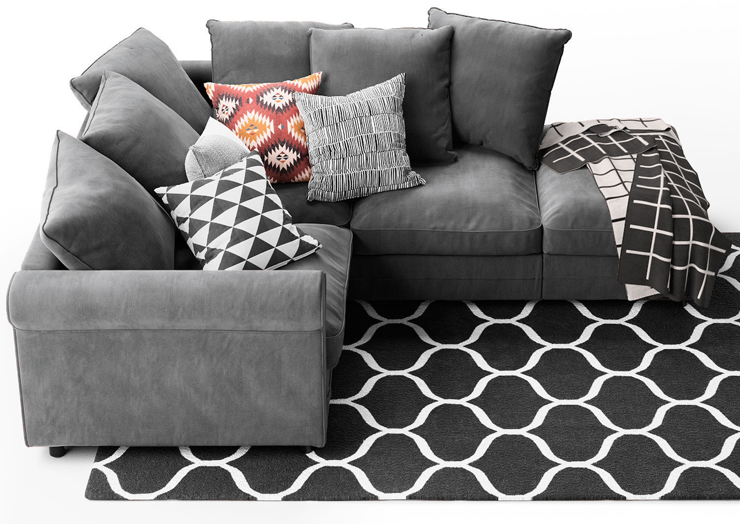 2 corner sofas GRONLID ikea 3D model CGTrader