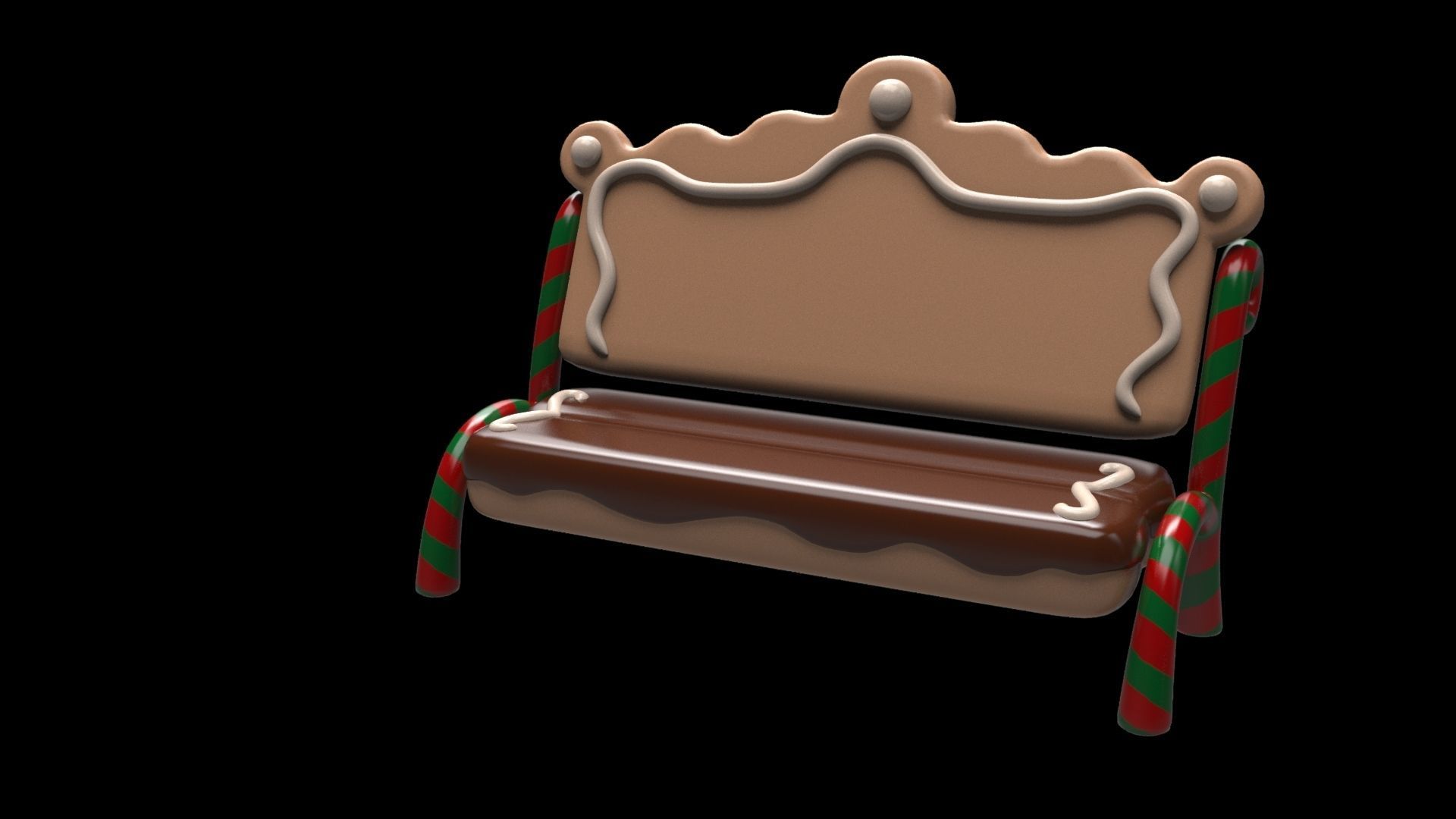 Gingerbread bench inspired by Gingerbread house fairytale 3D model ...