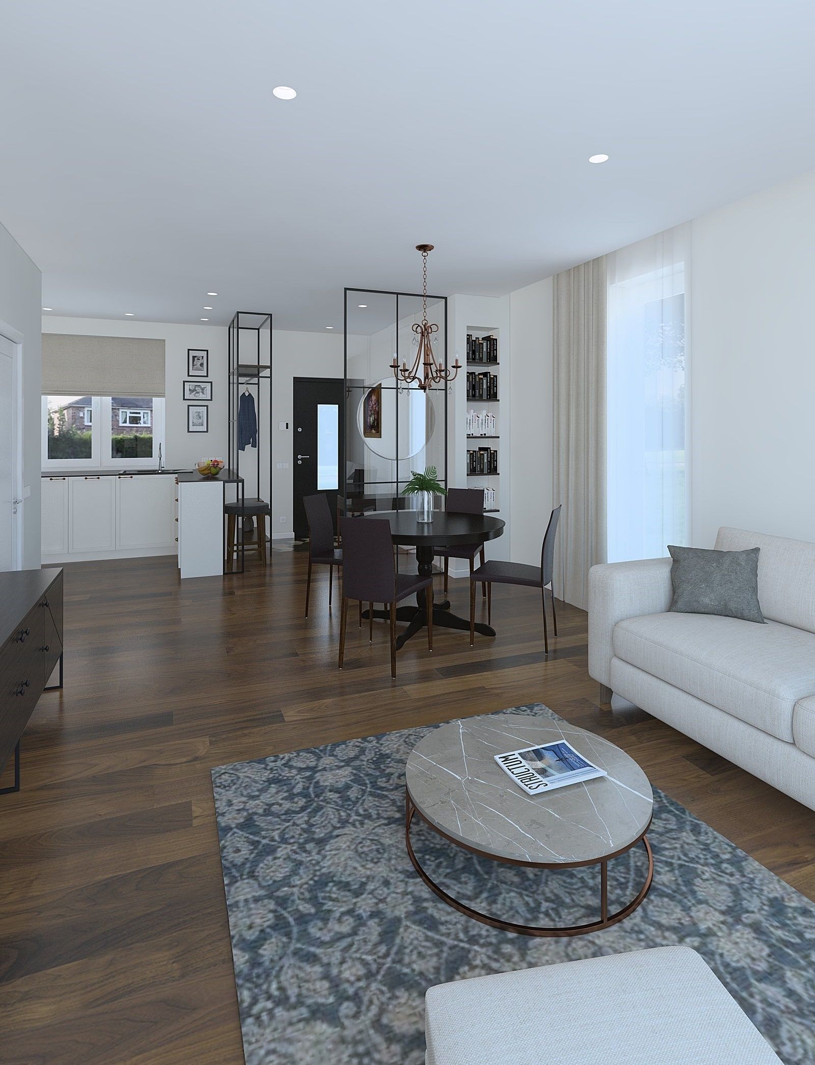 A cozy living room with closet in second floor 3D model