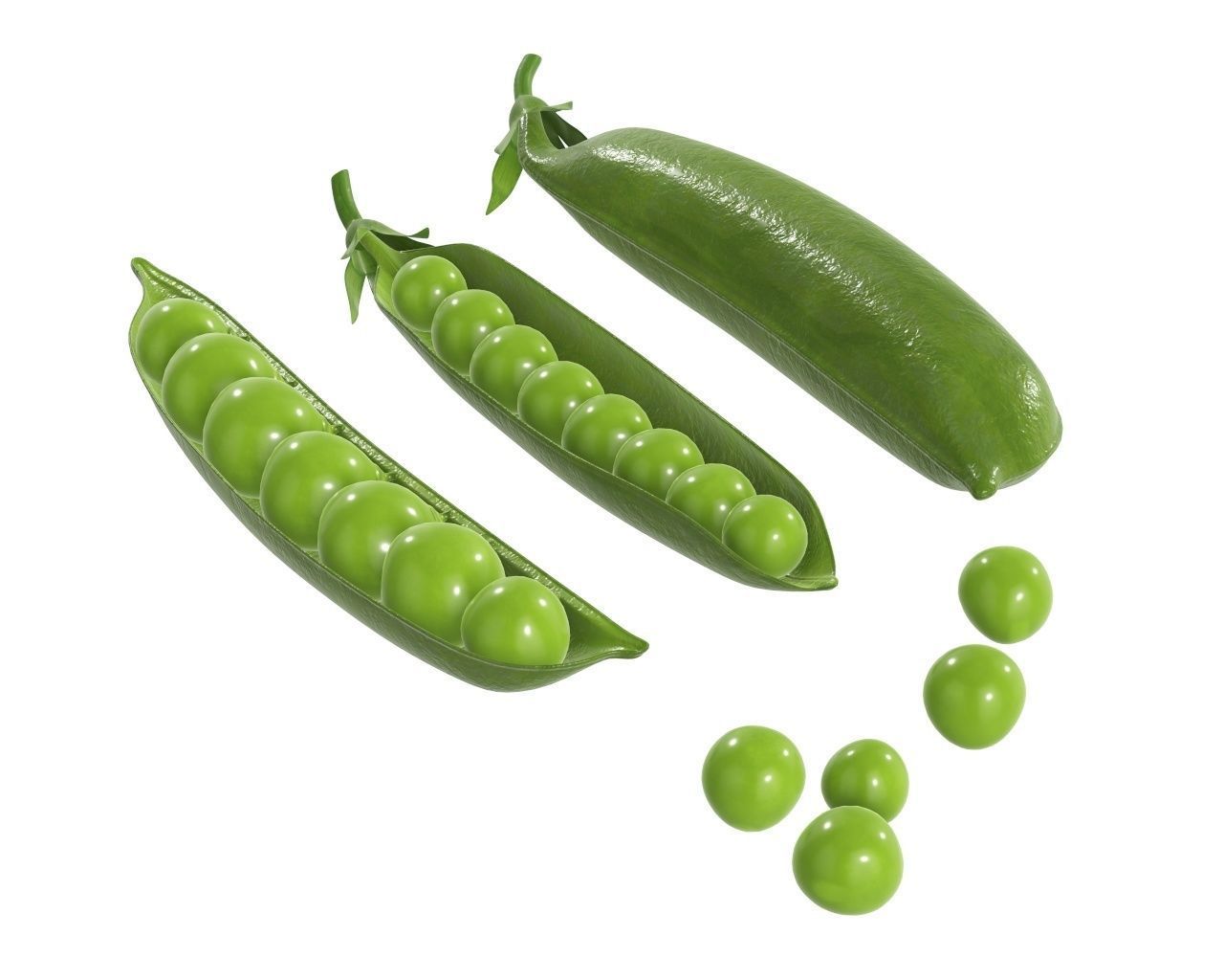Peas green 3D model CGTrader