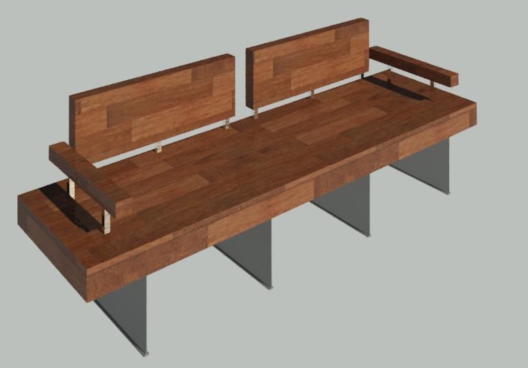 EXTERIOR PARAMETIC WOOD BENCH 3D model | CGTrader