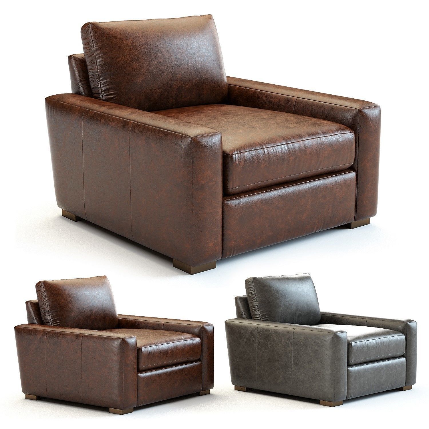 Restoration Hardware Maxwell Leather Armchair 3D