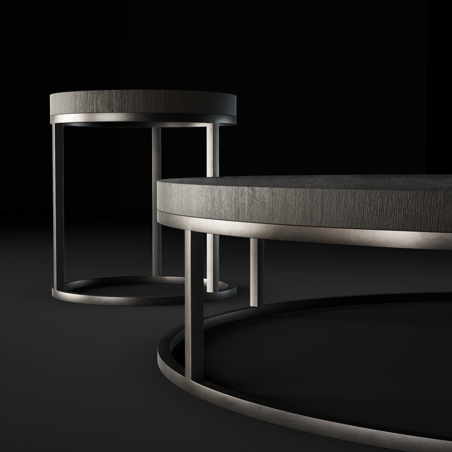 RH Nicholas Round Side and Coffee Modern Tables free 3D model CGTrader