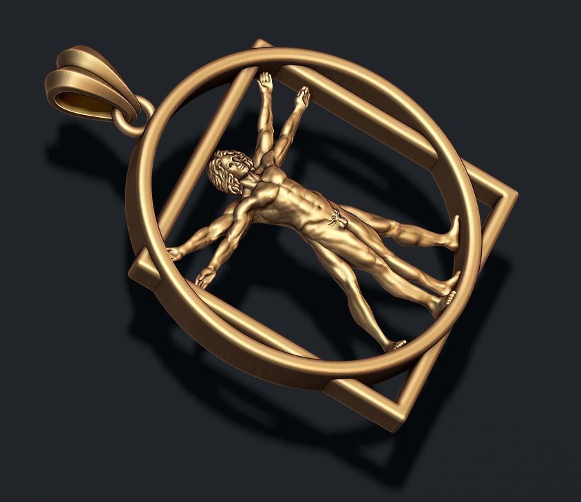 Vitruvian Man pendant 3D model 3D printable | CGTrader