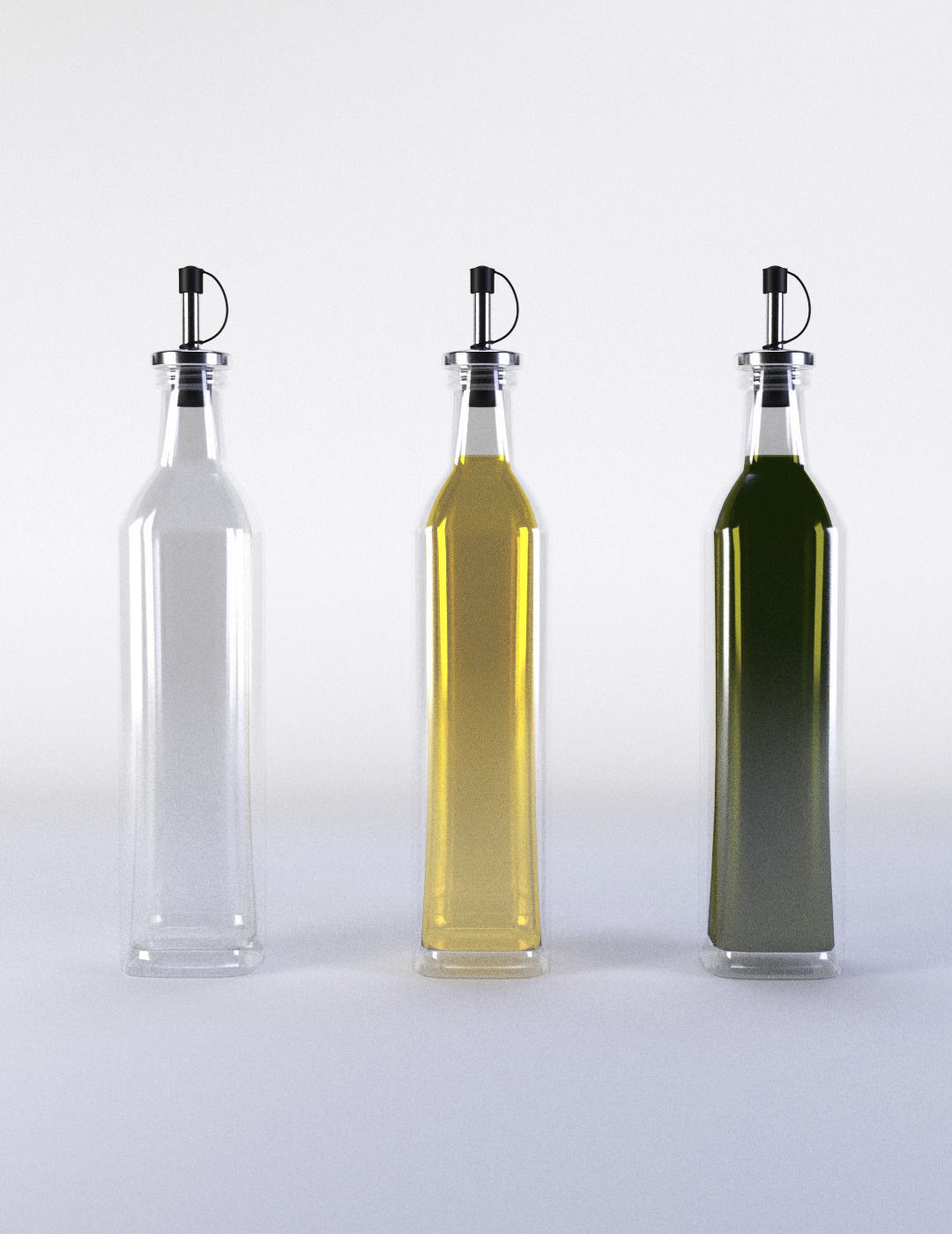 Olive Oil Bottle Set 3D model CGTrader