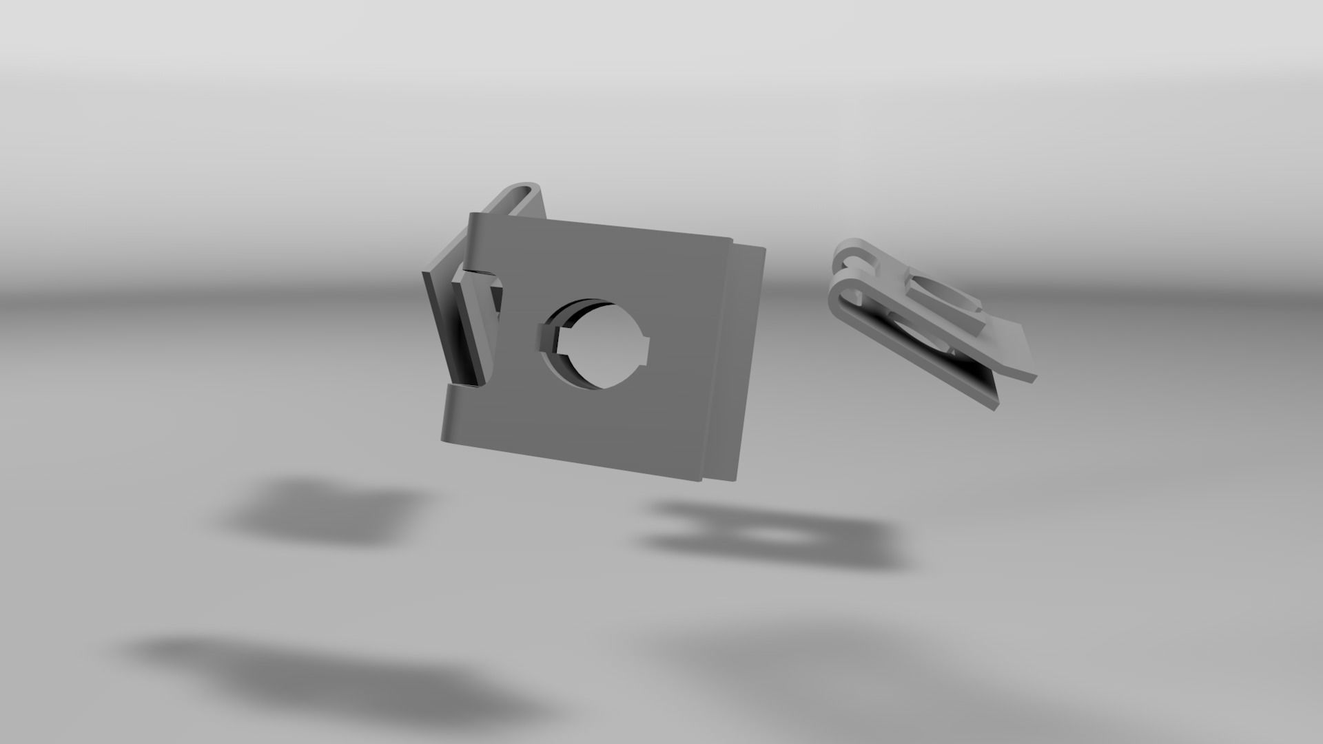 3D model Threaded clip for plastic sheet VR / AR / lowpoly CGTrader