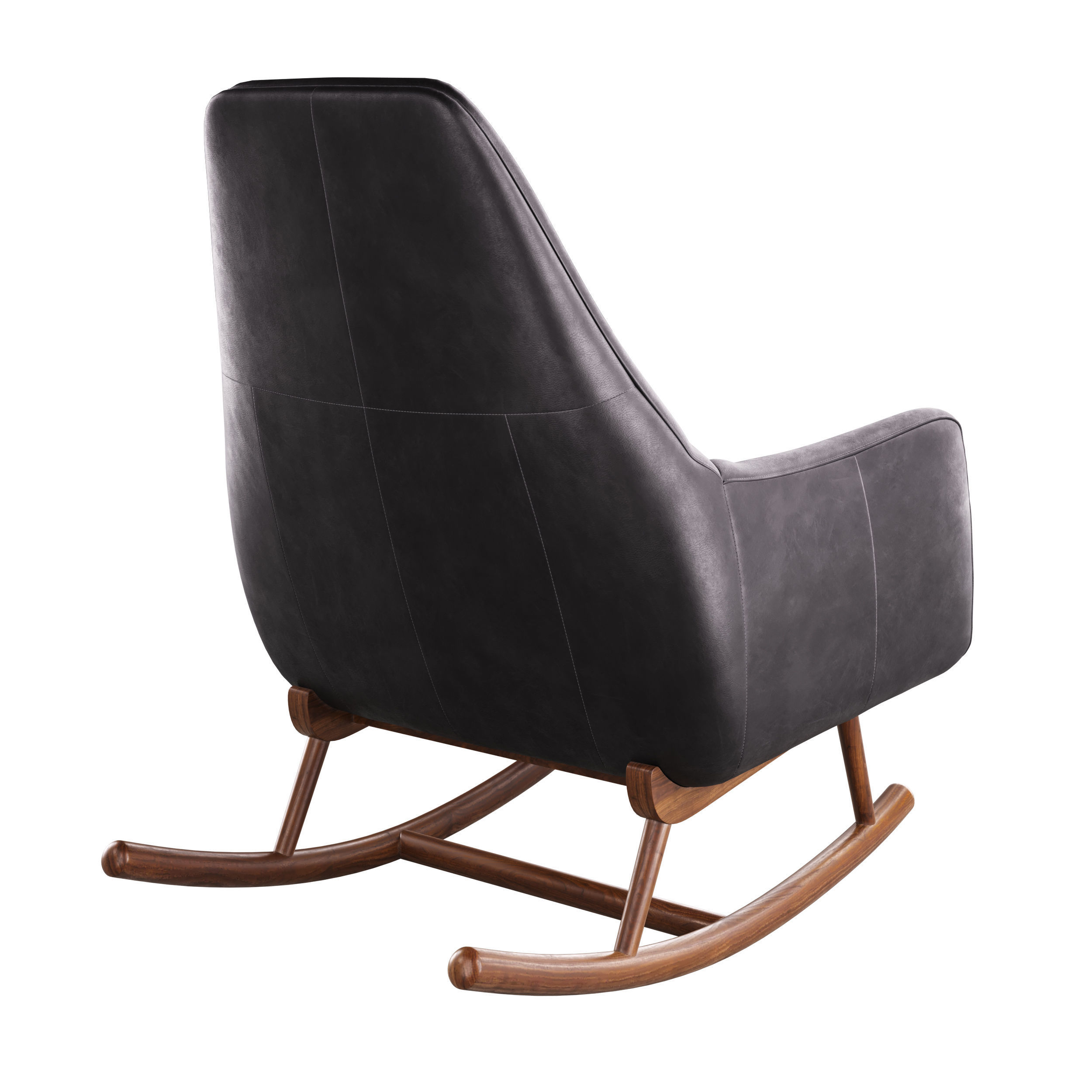 CB2 Saic Quantam leather rocking chair 3D model CGTrader