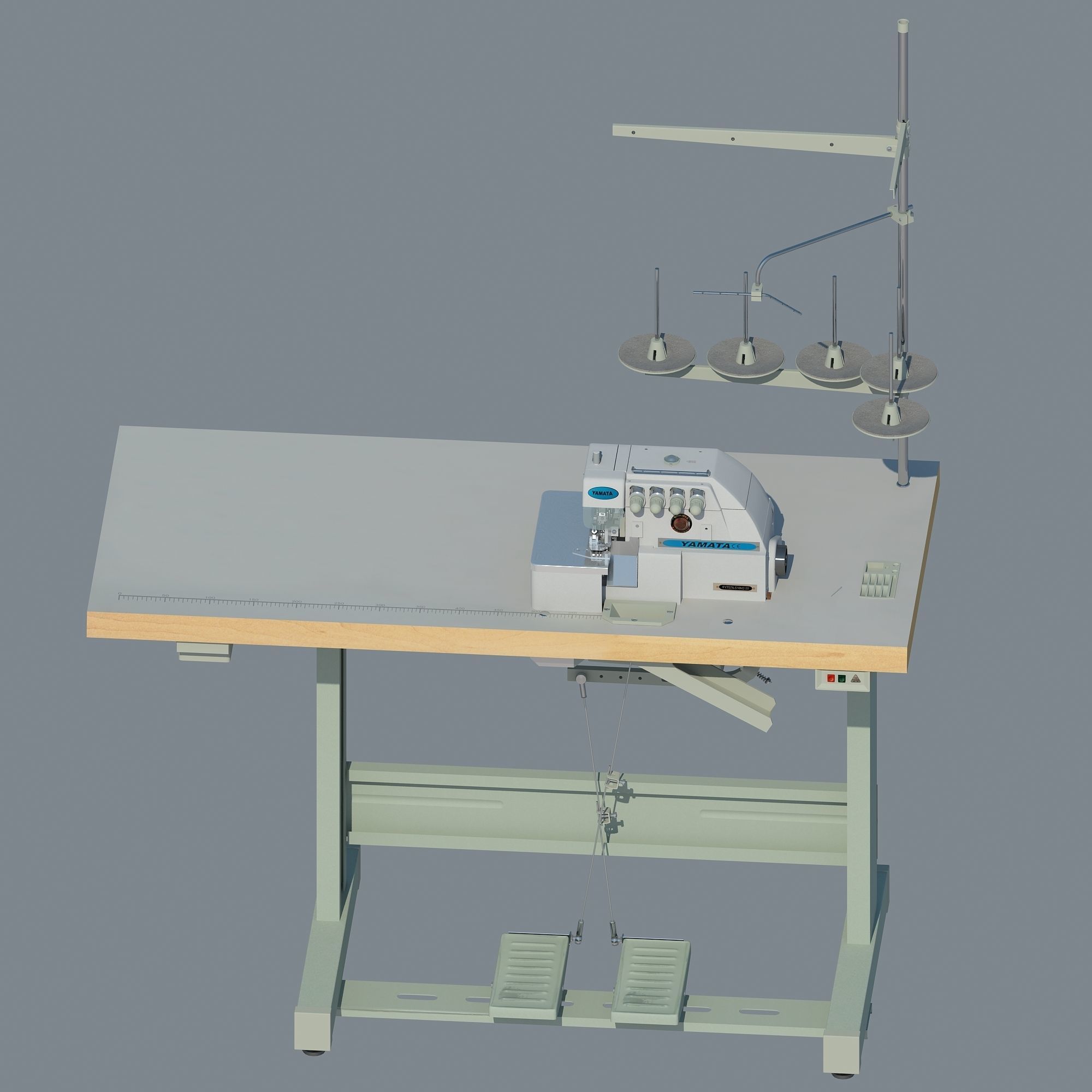 Industrial overlock Yamata FY757A 3D model CGTrader