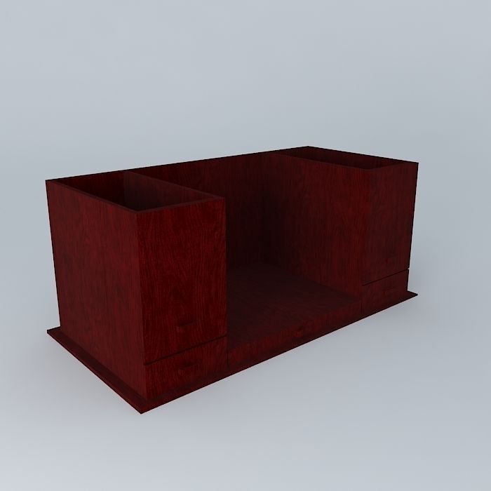 6 Executive Desk with glass overlay Free 3D model