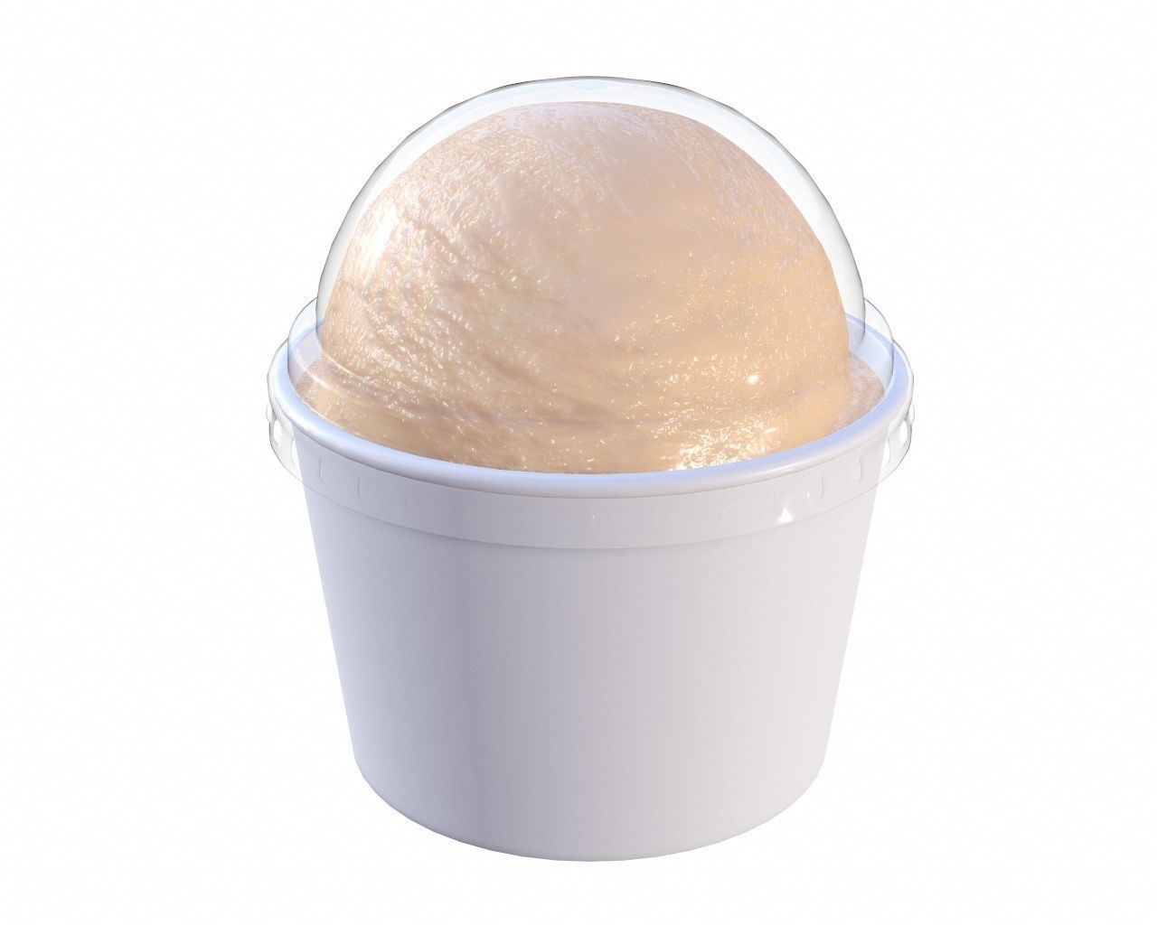 Ice cream ball in plastic package box for mockup