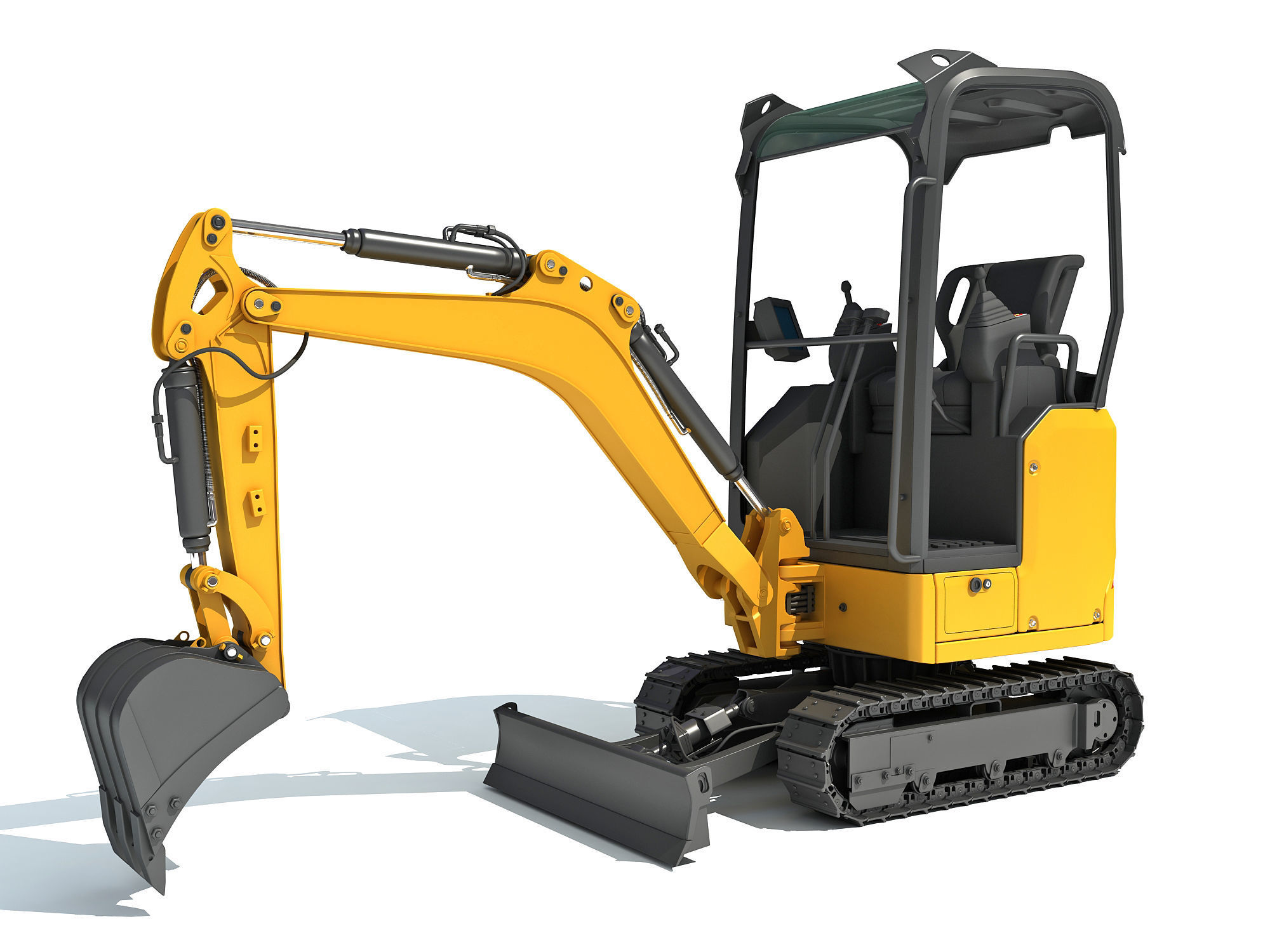 3D Mini Excavator bulldozer CGTrader