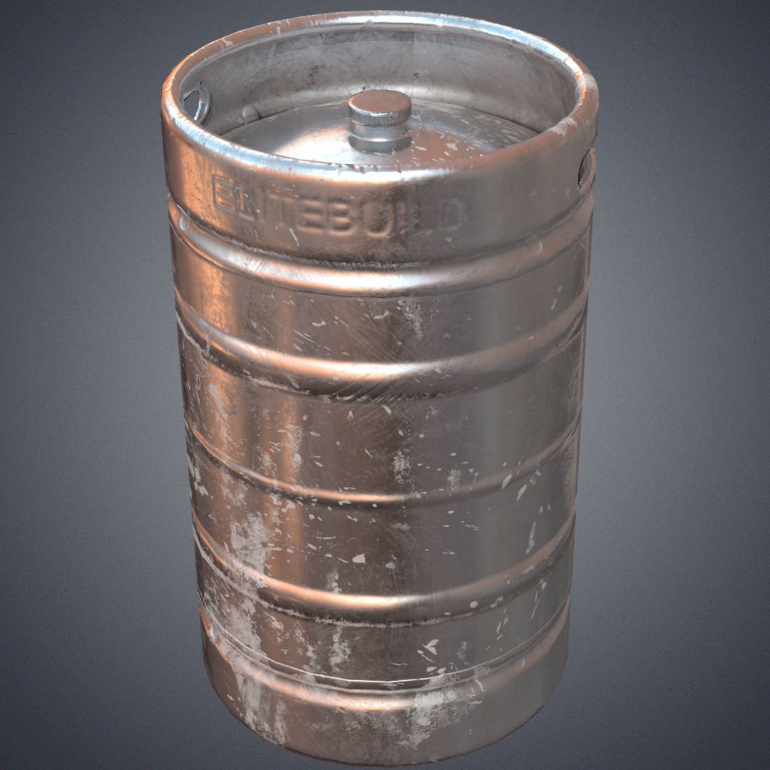 3D model Steel beer barrel VR / AR / lowpoly CGTrader