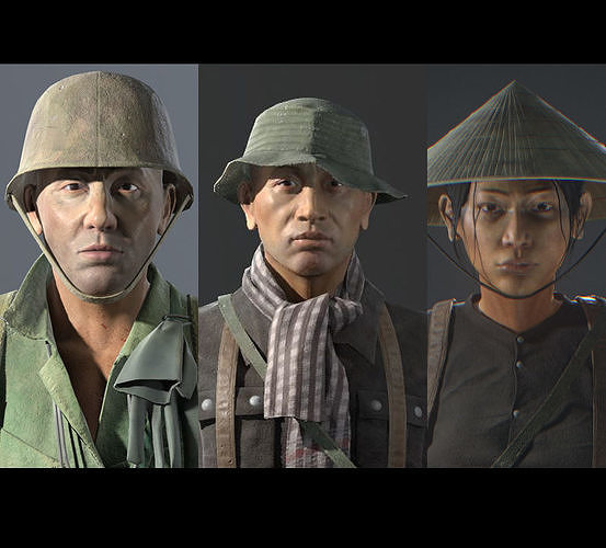 3D model VietnamWar soldier bundles VR / AR / low-poly | CGTrader