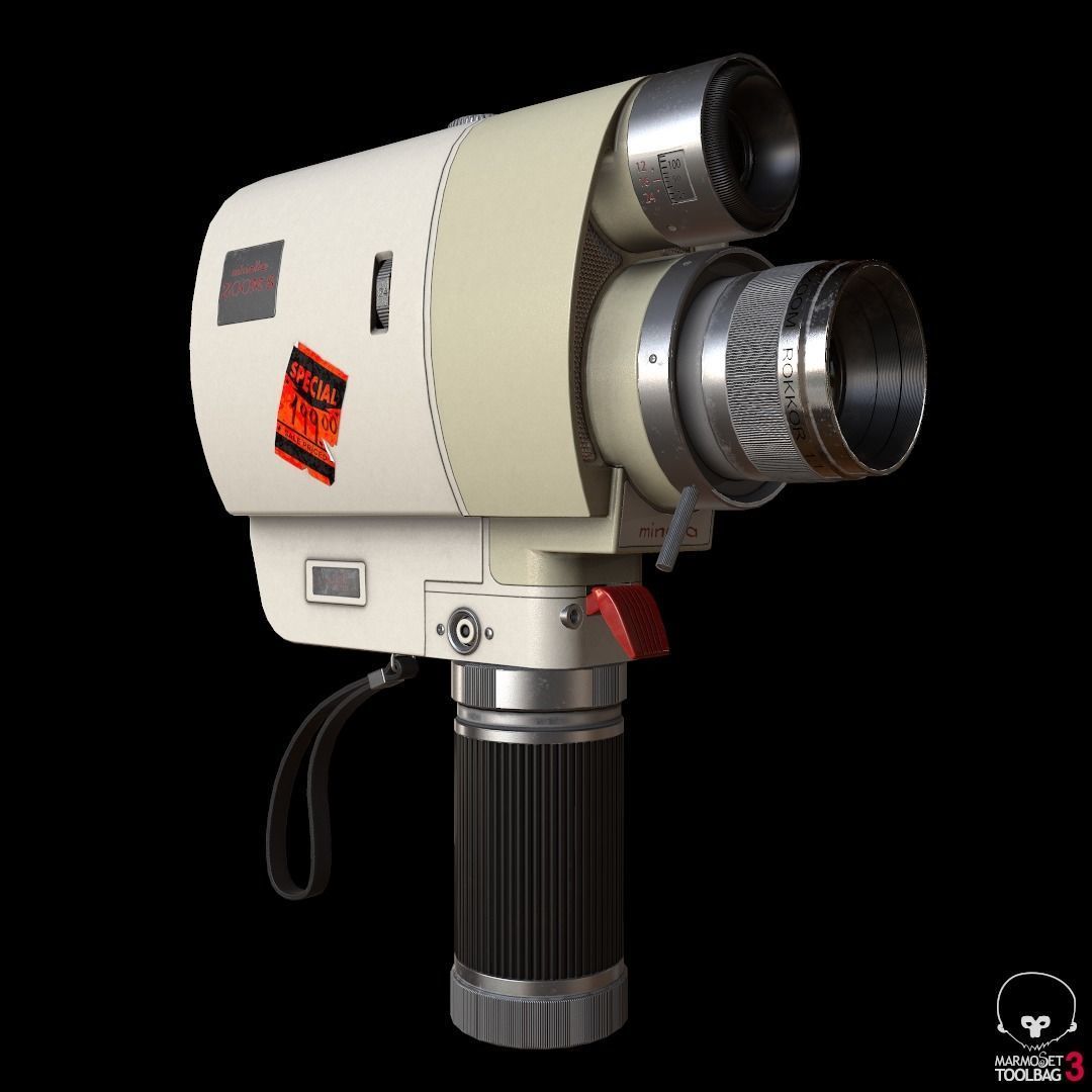 3D model Vintage Minolta 8mm camcorder Lowpoly VR / AR / lowpoly