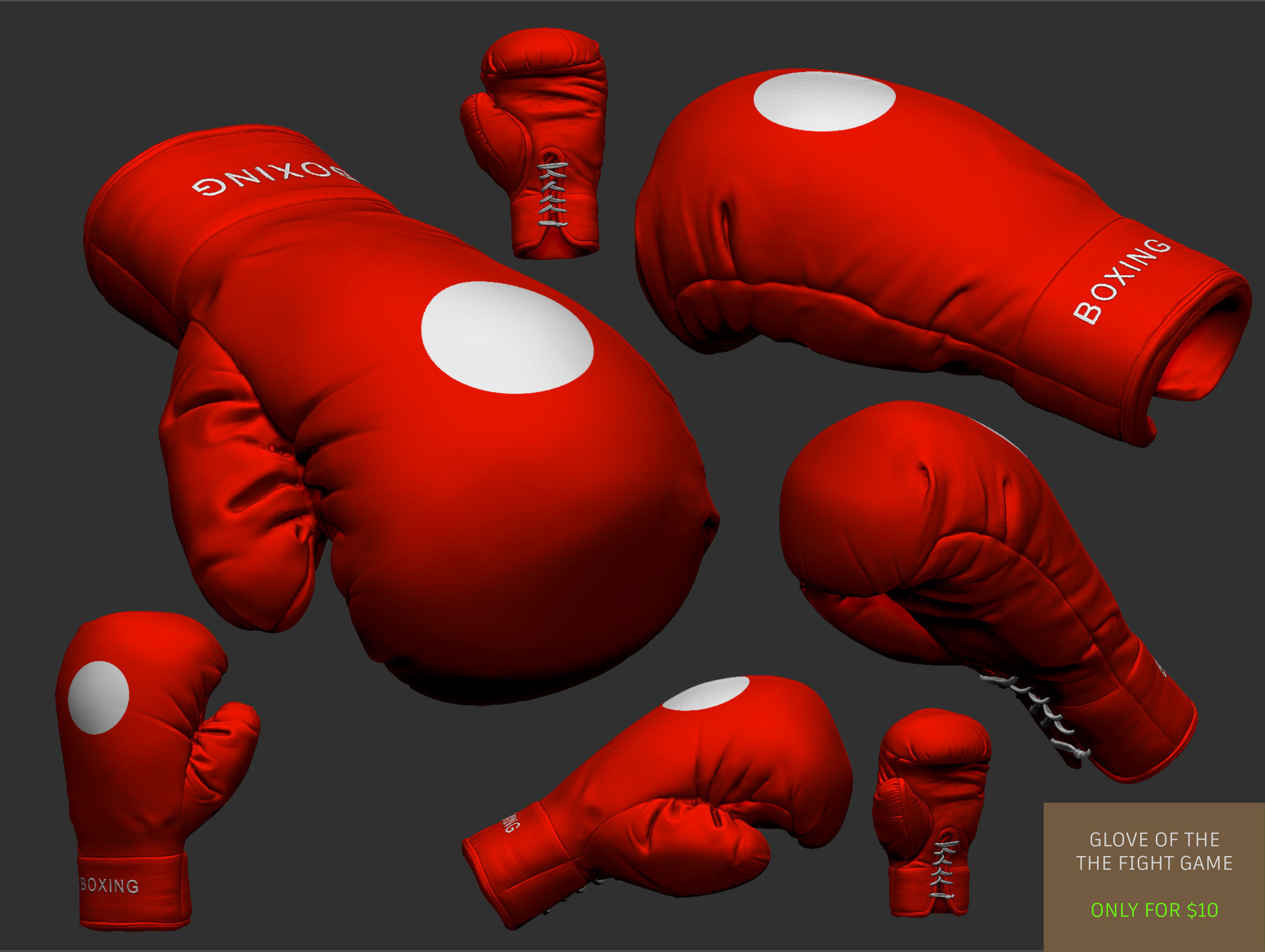 3D model Boxing gloves Game ready VR / AR / lowpoly CGTrader