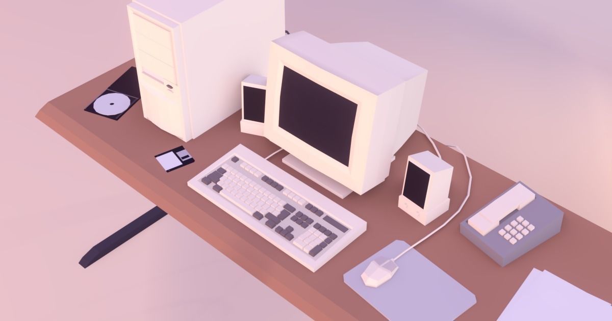 3D model Low Poly Computer Desk VR / AR / low-poly | CGTrader