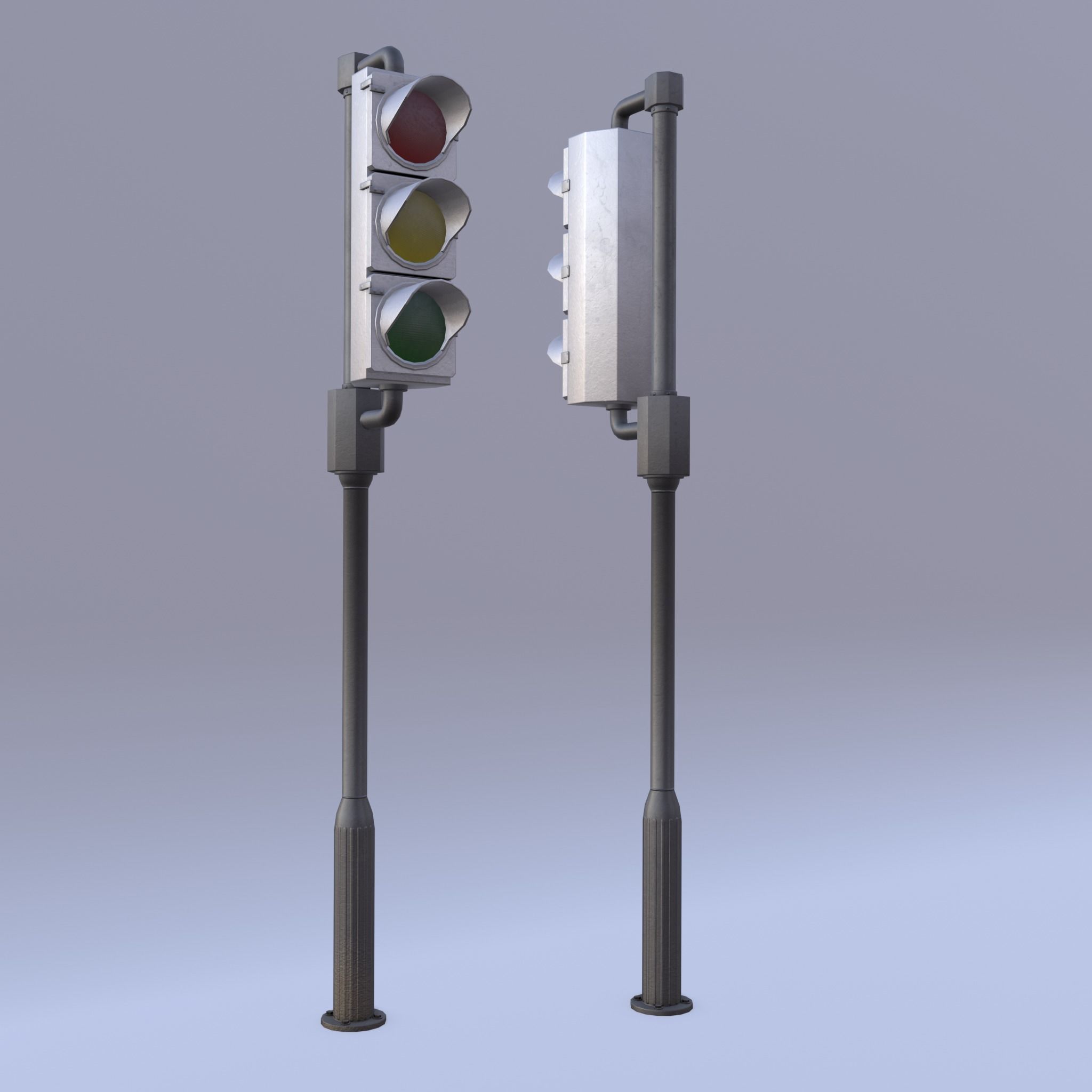 3D model Gameready retro traffic lights Unity UE4 VR / AR / low