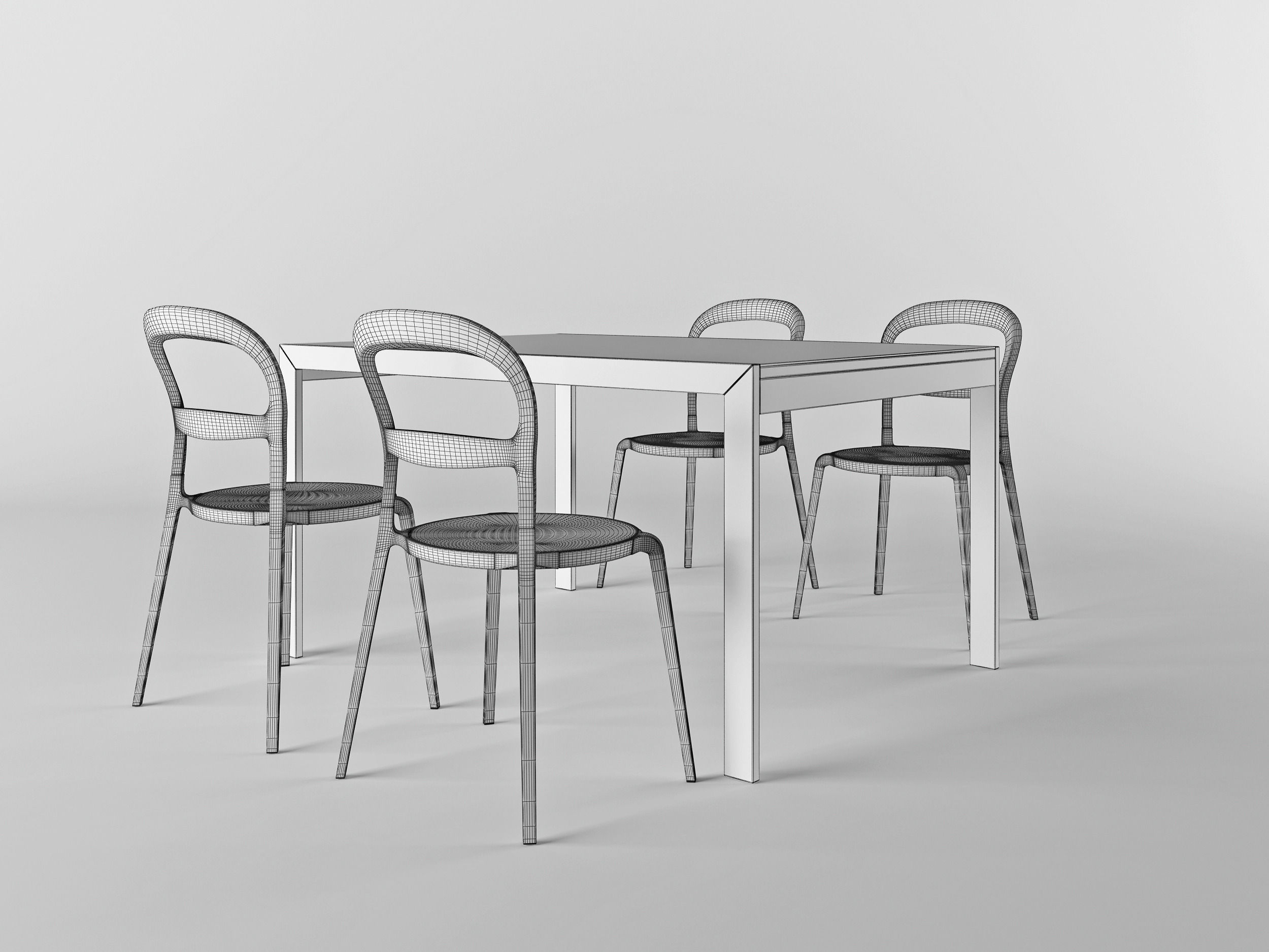 Calligaris set chair Wien table Key 3D model CGTrader