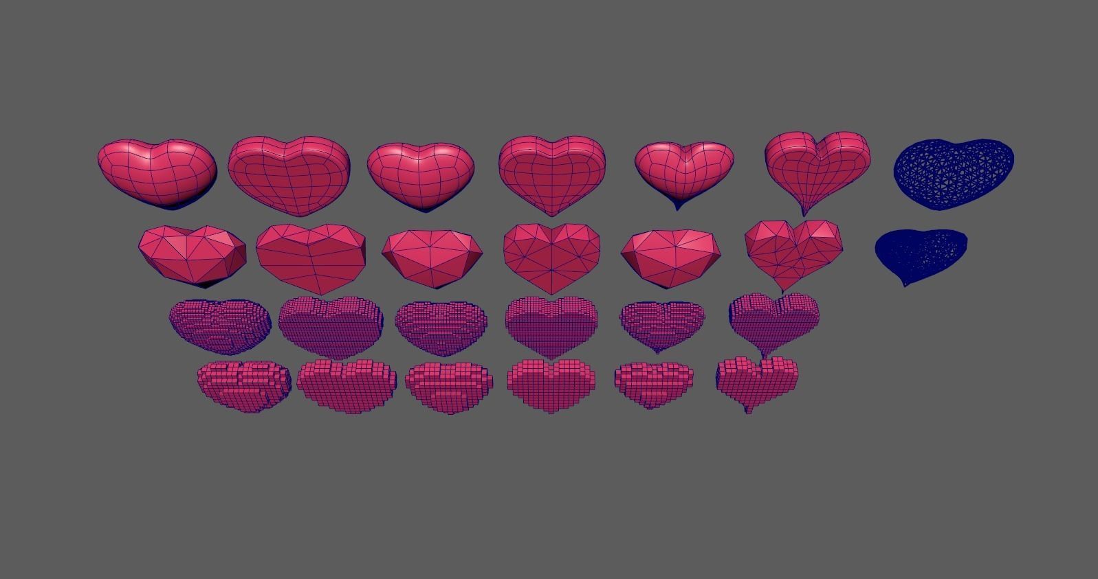 3D model Heart 3D model pack VR / AR / low-poly | CGTrader