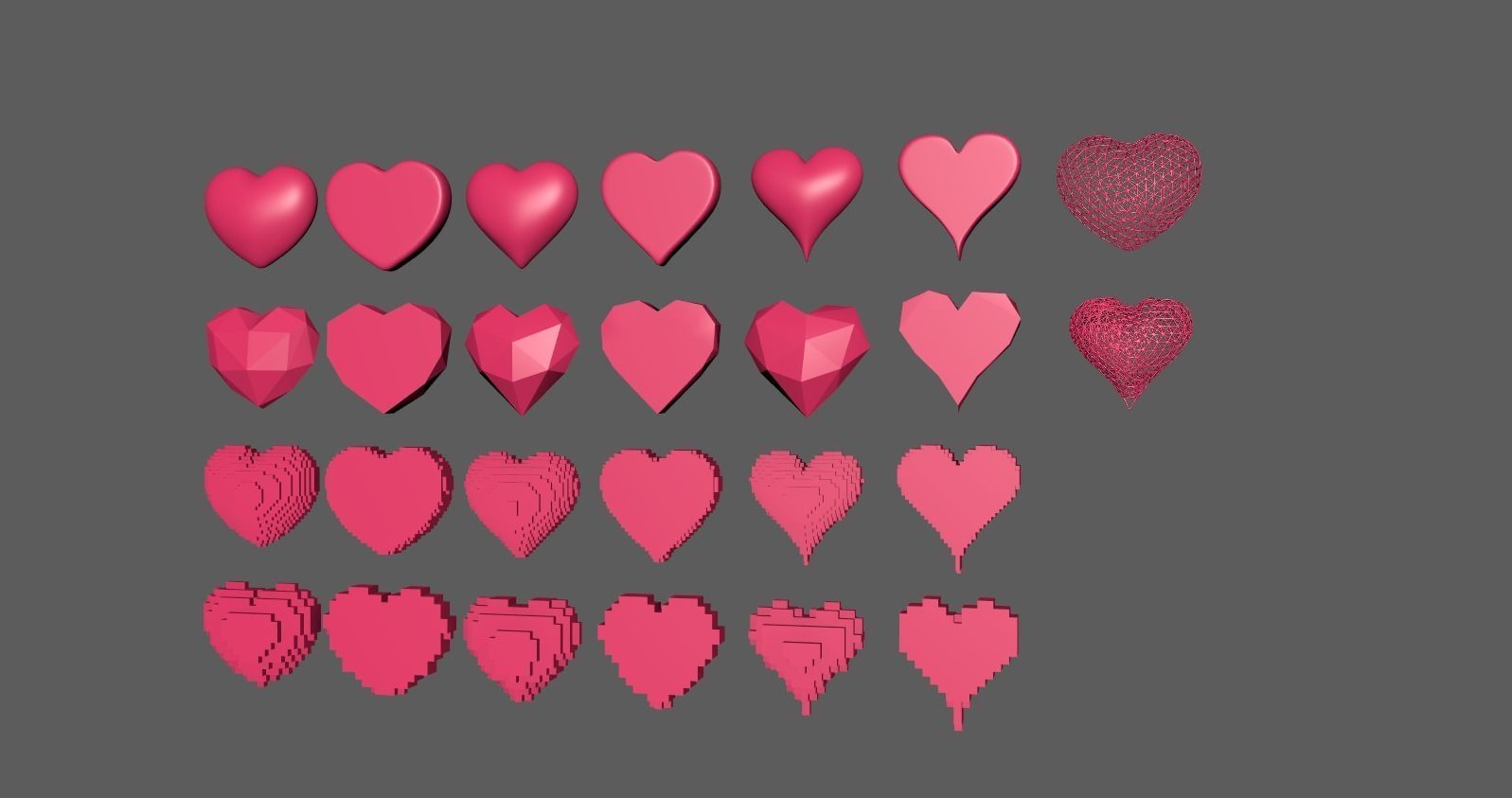 3D model Heart 3D model pack VR / AR / low-poly | CGTrader