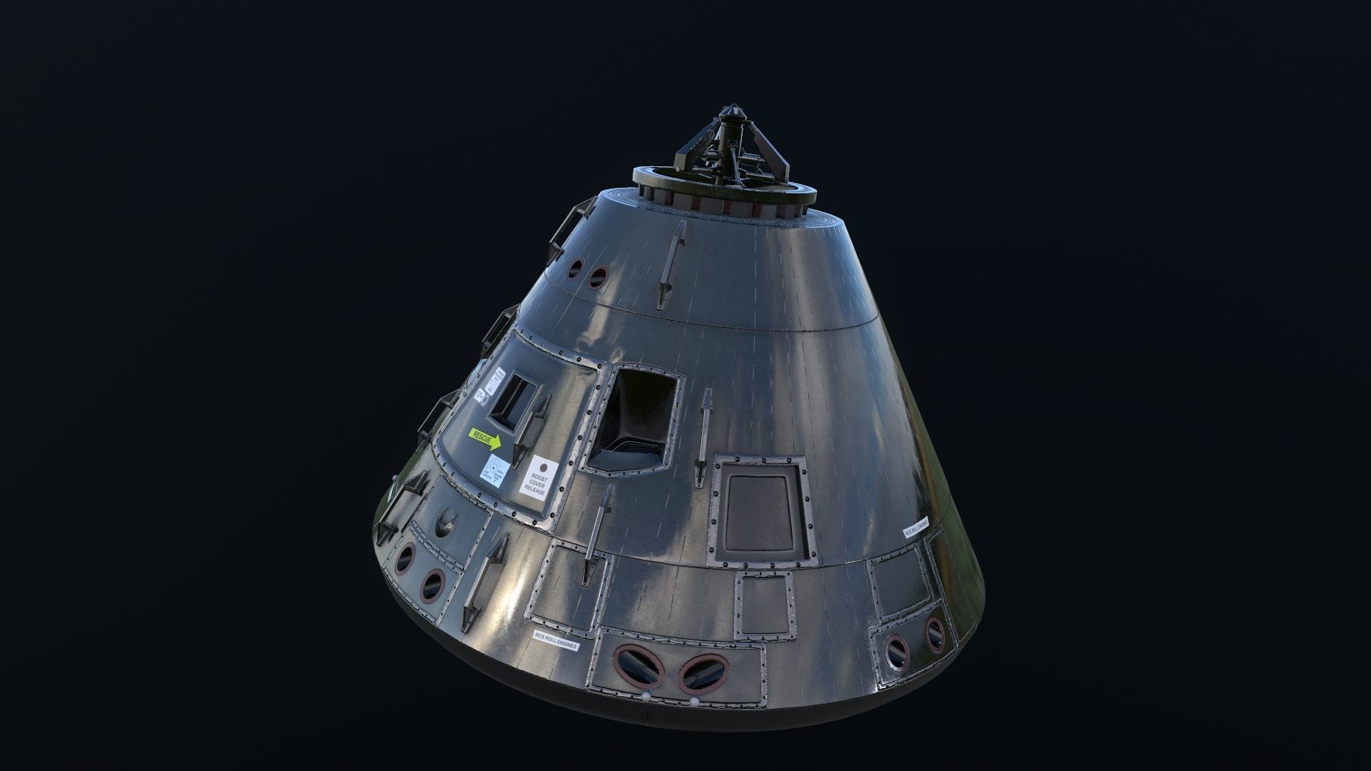 3D model Apollo command Service module and Lunar Module VR / AR / low ...