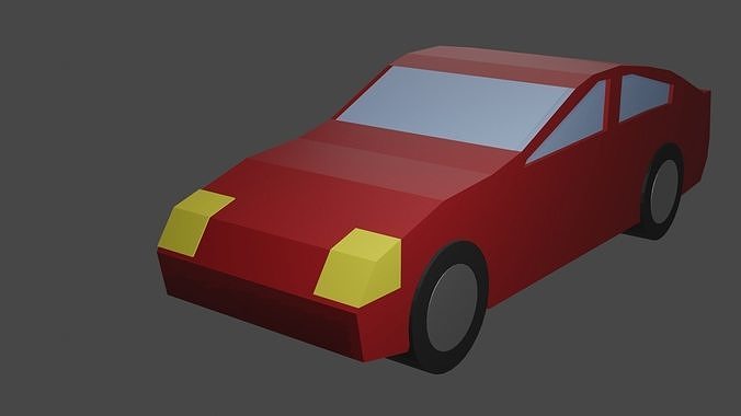 3D model Low Poly Red Car VR / AR / low-poly | CGTrader
