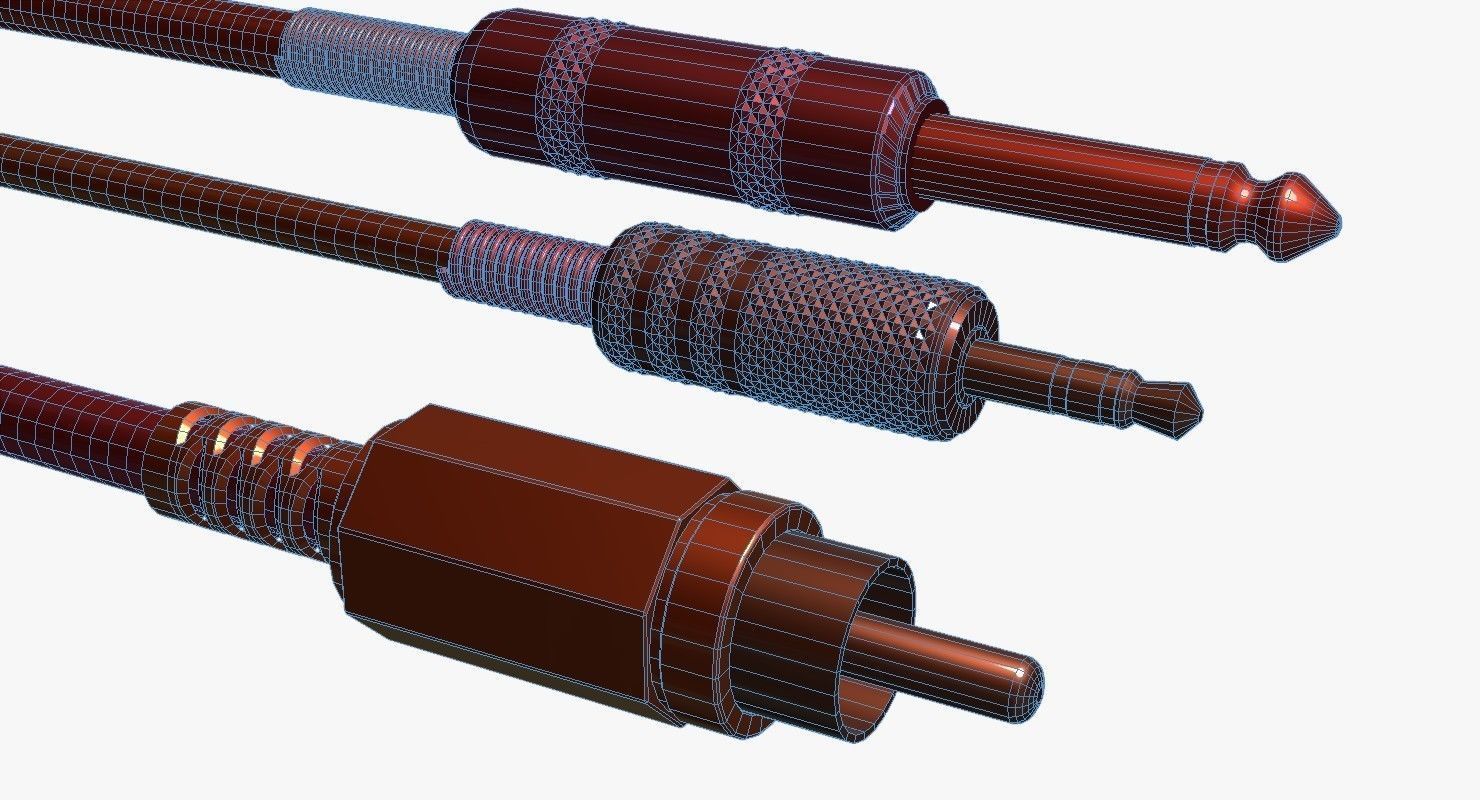 Audio connectors free 3D model | CGTrader