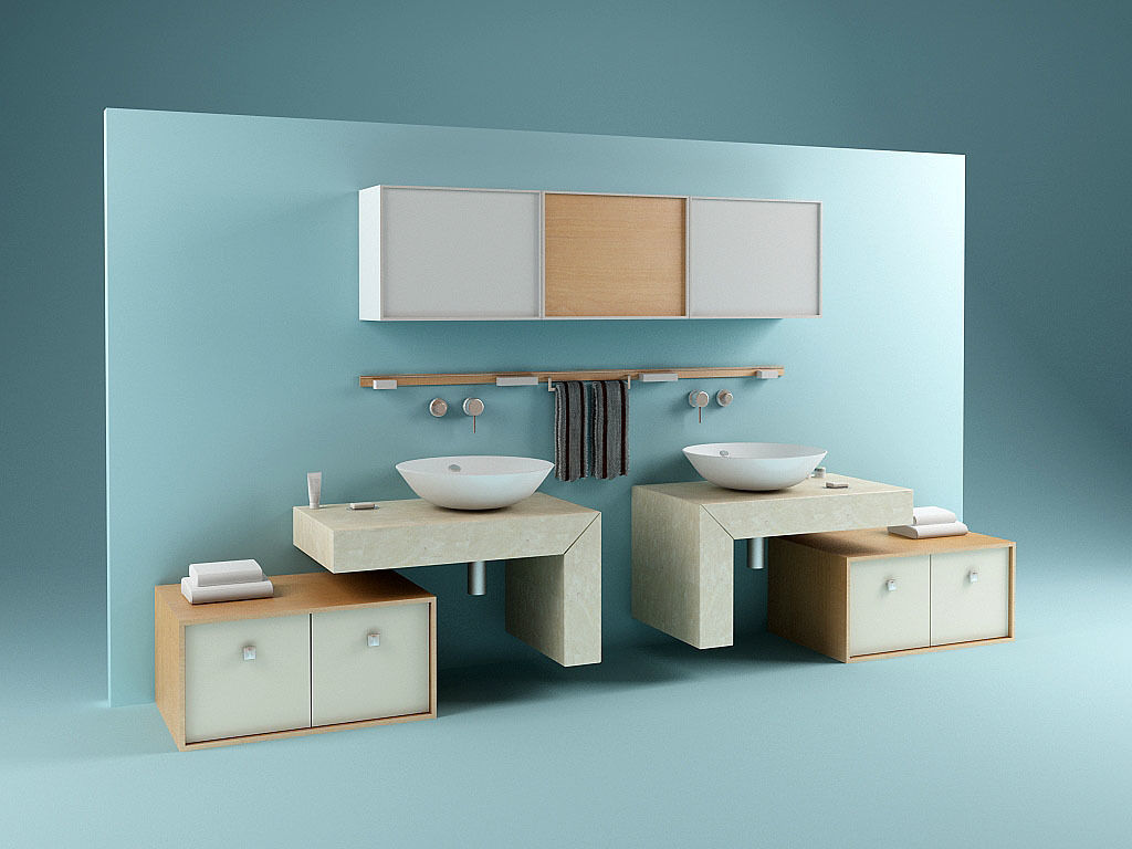 Double Washstand 3D model