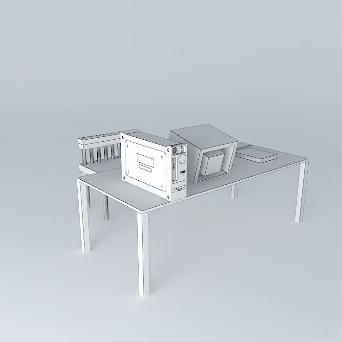 computer table and chai 3D model | CGTrader