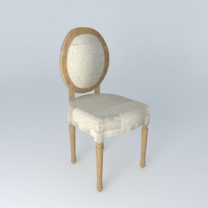 Louis white  chair  3D model