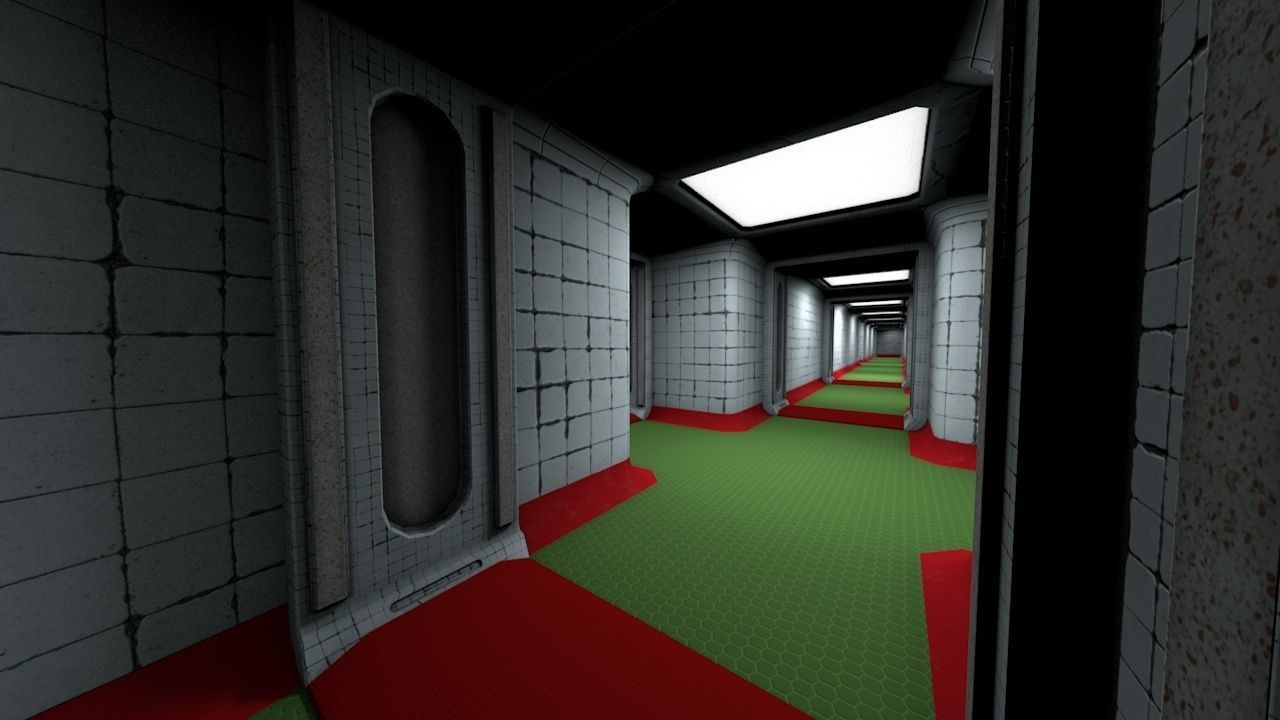 Abandoned Hospital Corridor Next-Gen Game Modular PBR Set