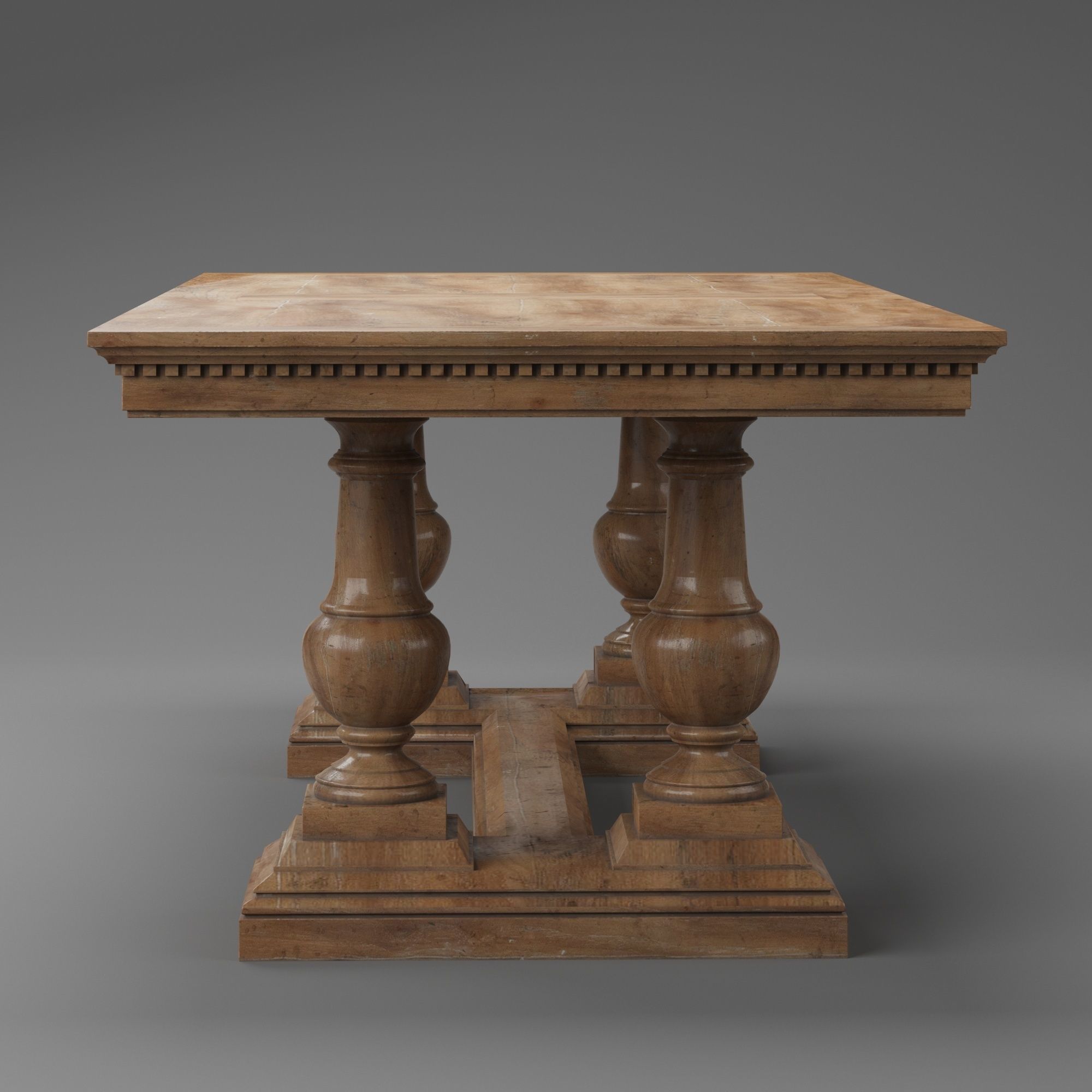 RH St James Rect Dining Table 3D model CGTrader
