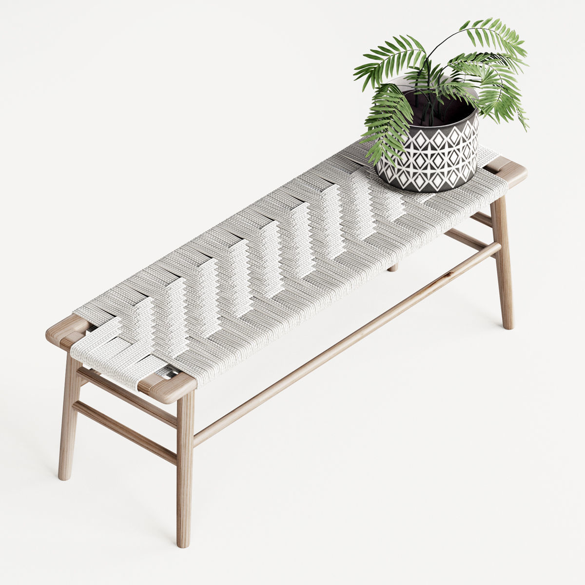 Woven Rope Bench 3D model CGTrader