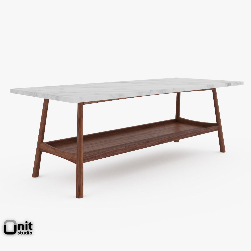 Reeve Mid Century Rectangular Coffee Table By West Elm 3d Model