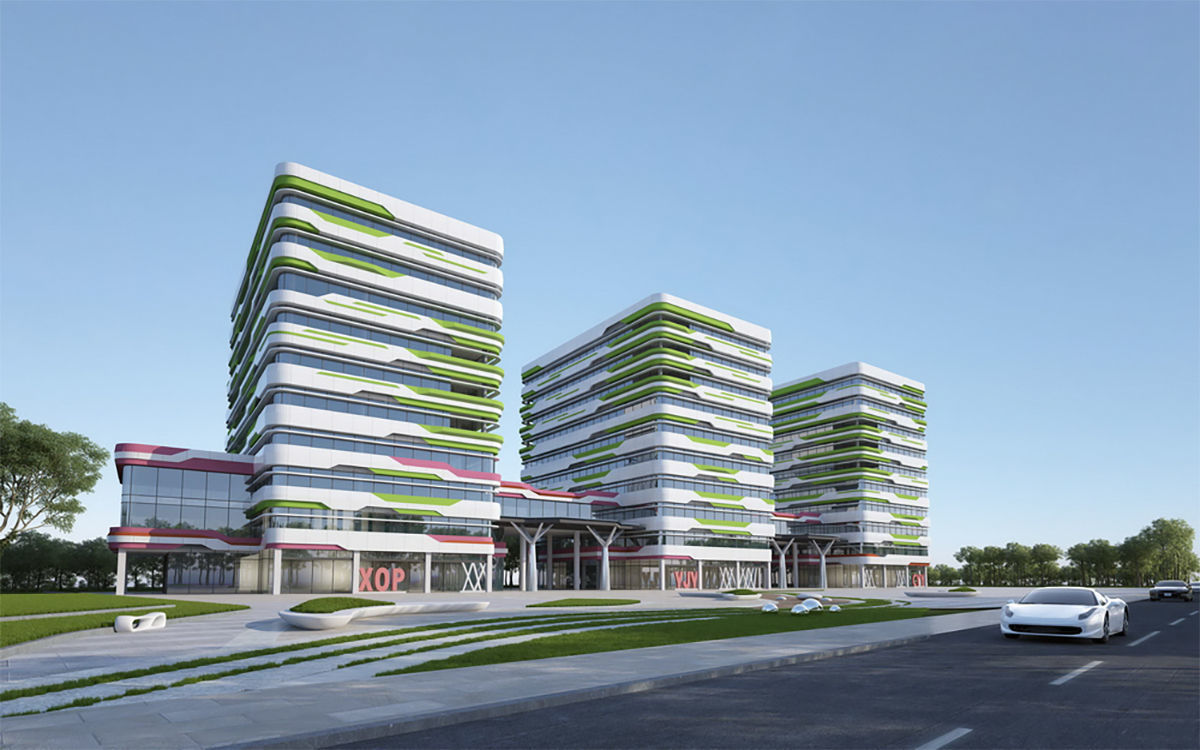 Exterior Office Building Scene 059 3D CGTrader
