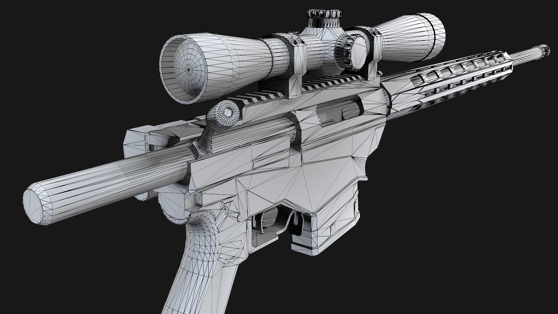 3D model Ruger Precision Rifle with Scope AAA Game Weapon VR / AR / low ...