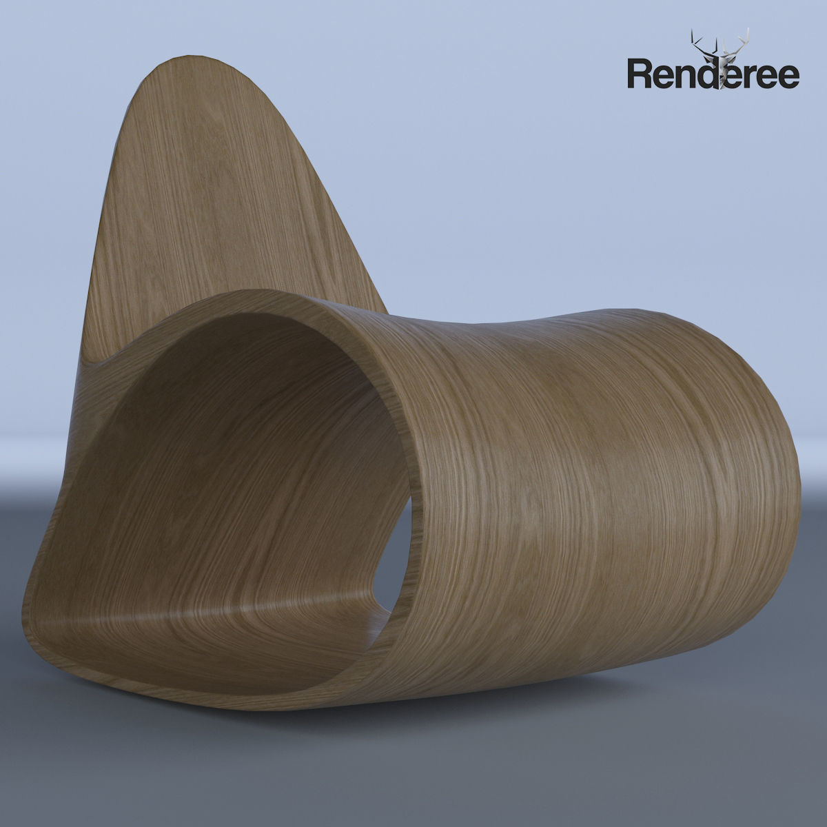 Plywood Curved Chair 3D model CGTrader